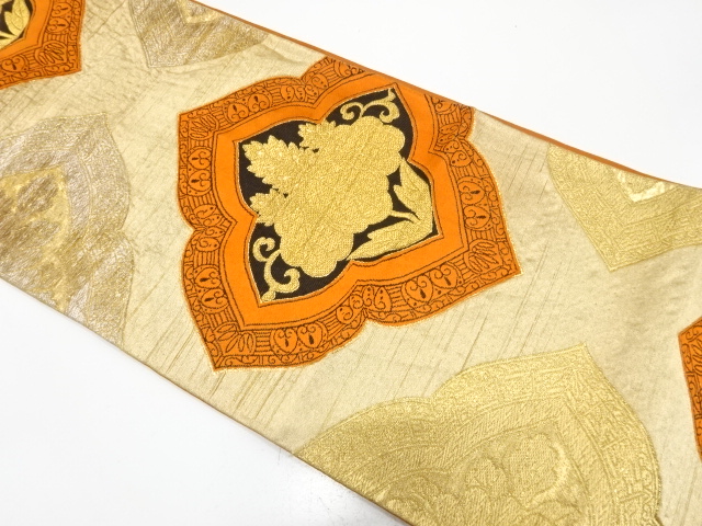 JAPANESE KIMONO / ANTIQUE FUKURO OBI / SILK / WOVEN SARASA